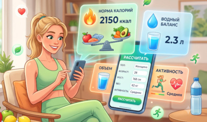 Умный калькулятор здоровья: норма калорий и водный баланс