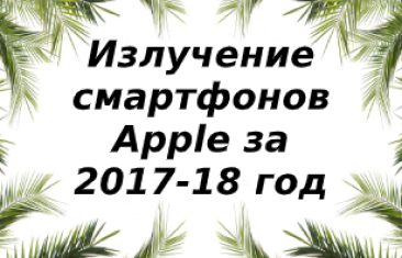 Уровень излучения (SAR)  Apple 2017/2018 года