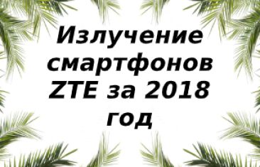 Уровень излучений смартфонов бренда ZTE за 2018 год
